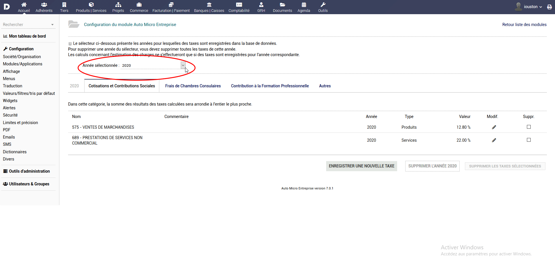 gerer micro entreprise dolibarr