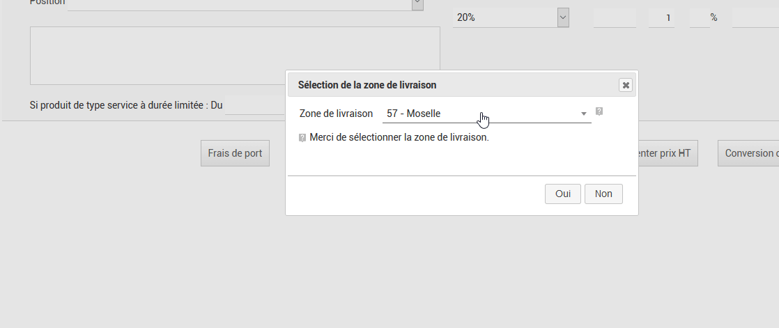 module dolibarr frais livraison calcul