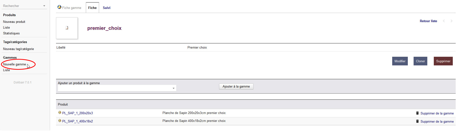 module dolibarr gamme nouvelle gamme