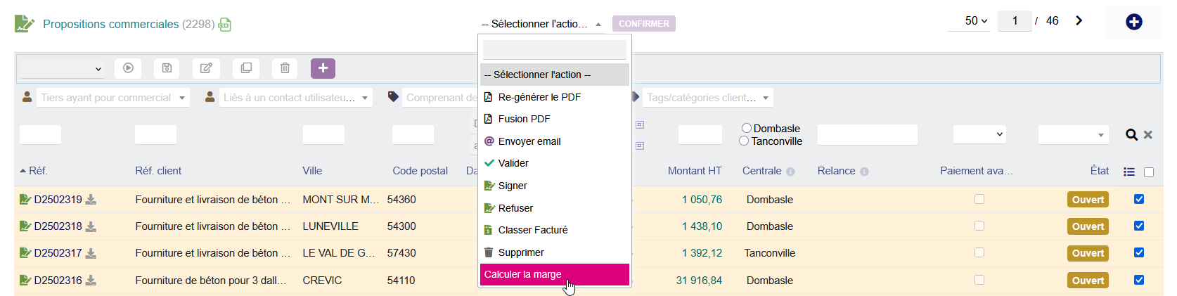 calcul marge detaillee synthese recap erp dolibarr